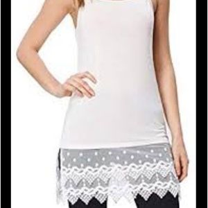 Peekaboo Chic  Slip Extender Size Medium Lace Hem Adjustable Straps Ivory